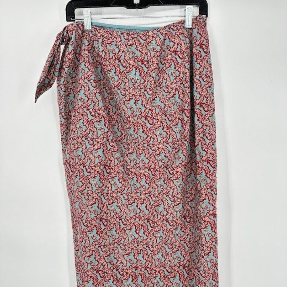 Ralph Lauren blue and paisley wrap skirt size 10 (EUC)